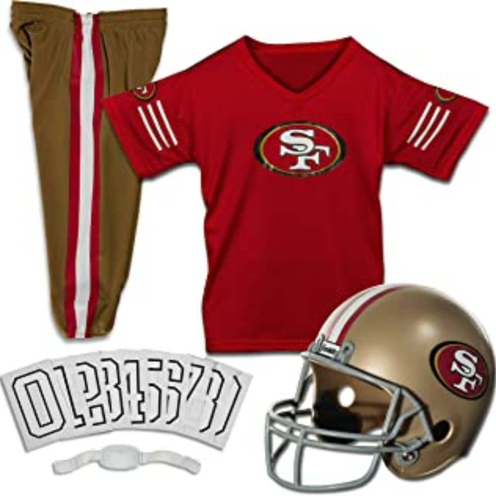 SAN FRANCISCO 49ERS  NFL Kids Football Uniform Set Football Helmet, Jersey, Pant